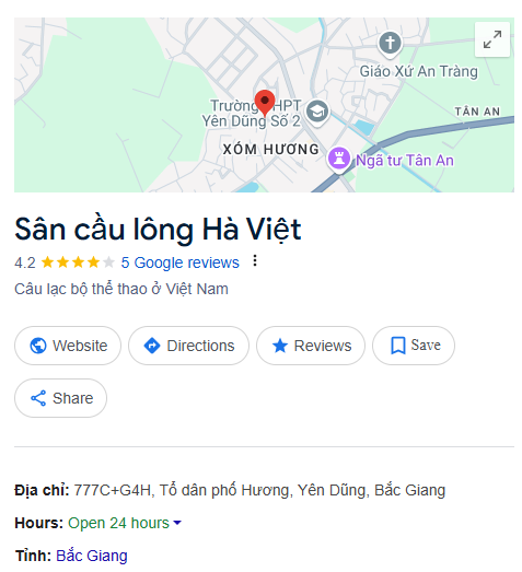 Sân cầu lông Hà Việt