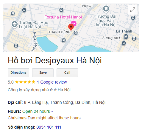 Hồ bơi Desjoyaux Hà Nội