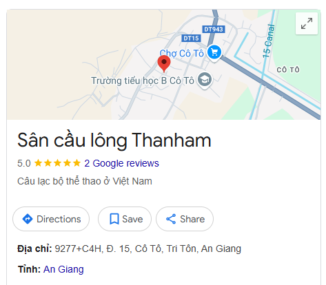 Sân cầu lông Thanham