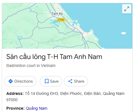 Sân cầu lông T-H Tam Anh Nam