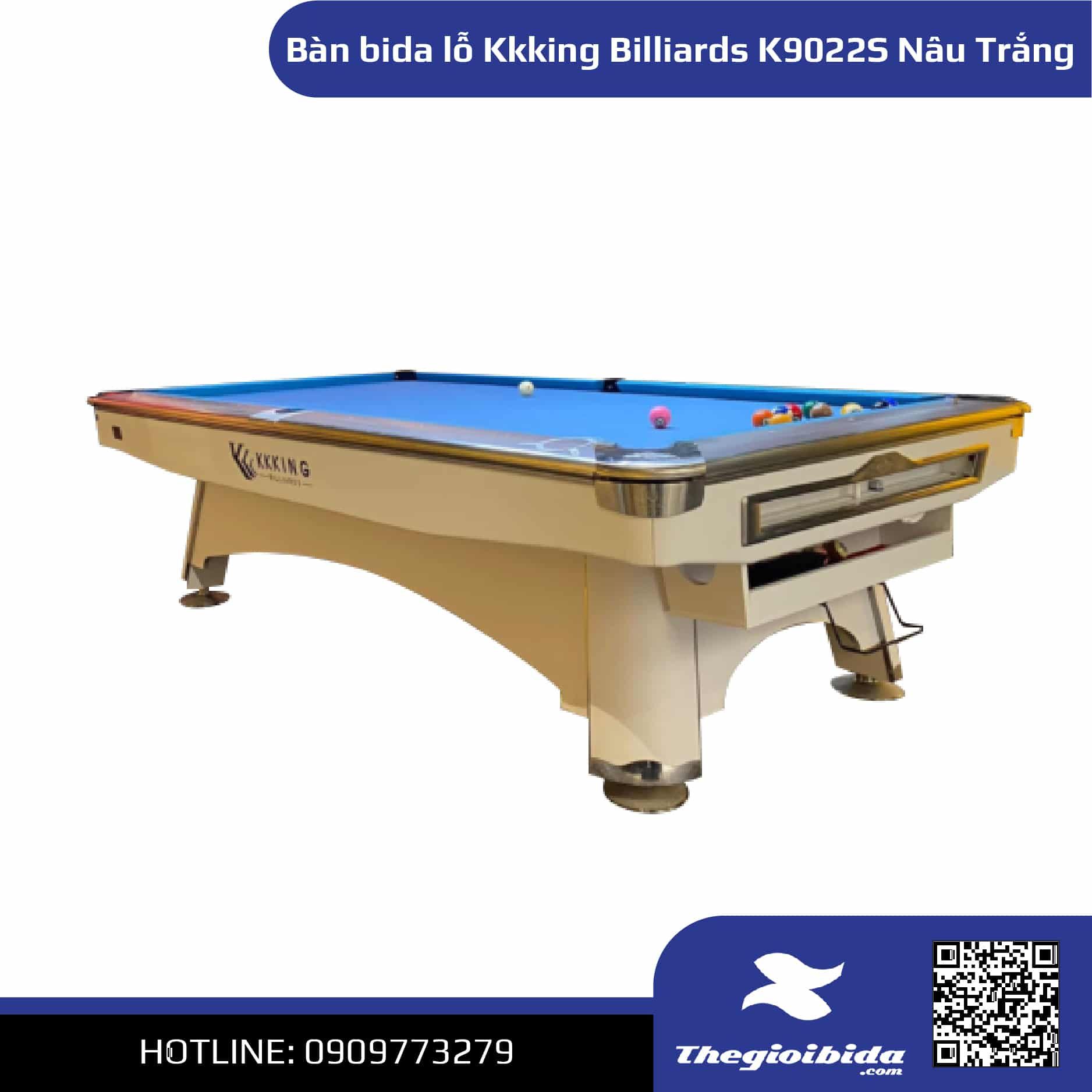 Bàn bida lỗ Kkking Billiards K9022S (Nâu trắng)