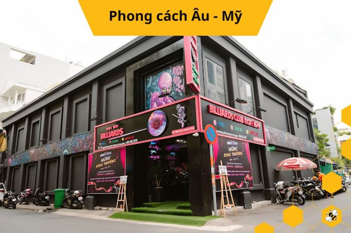 quán bida theo phong cách Âu Mỹ