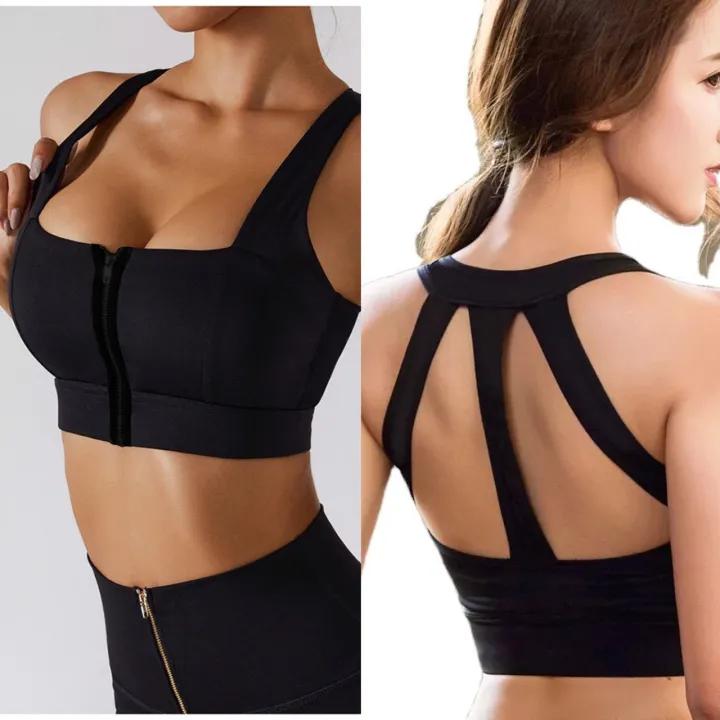 A050 - Áo bra dây kéo cổ vuông phối 3 dây lưng thể thao tập gym yoga nữ