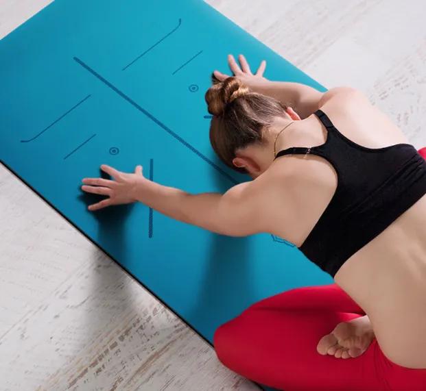 Thảm Tập Yoga Định Tuyến Cao Su PU Mật Độ Cao 5mm Phòng Gym, Thể Dục Tại Nhà Cao Cấp - Bám Sàn, Chống Trượt Siêu Tốt. Hàng Chính Hãng MARIC.