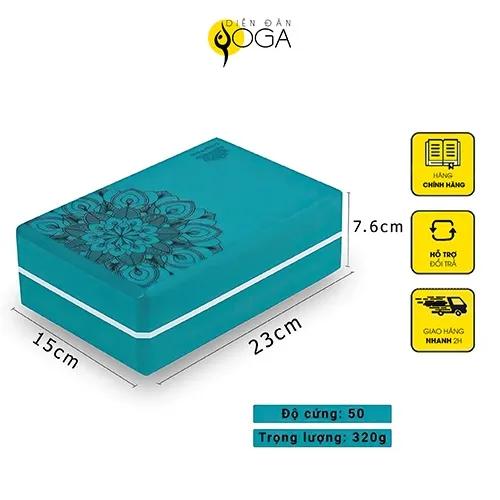 Gạch tập yoga 300gr Louis - Thư viện yoga - Họa tiết mandala in nổi - Kích thước 23 x 15 x 9cm