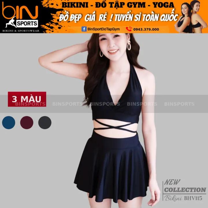 Đồ Bơi Nữ Hai Mảnh Bikini Quần Váy Nhiều Màu Freesize BinSports BHV115