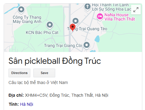 Sân pickleball Đồng Trúc