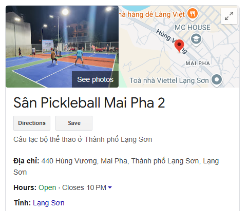 Sân Pickleball Mai Pha 2