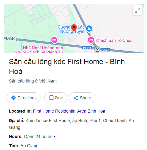 Sân cầu lông kdc First Home - Bình Hoà