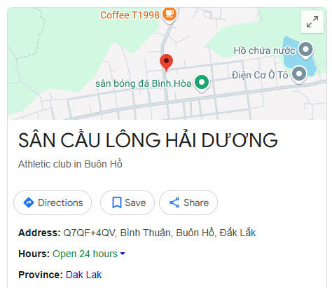 SÂN CẦU LÔNG HẢI DƯƠNG