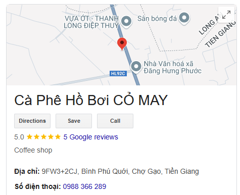 Cà Phê Hồ Bơi CỎ MAY