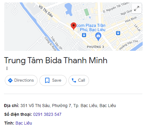 Trung Tâm Bida Thanh Minh