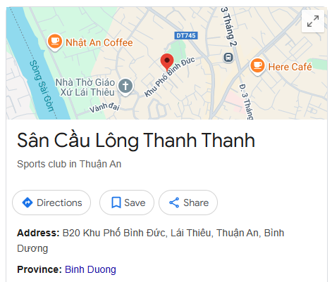 Sân Cầu Lông Thanh Thanh