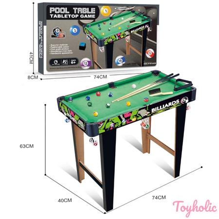 Bàn bida mini / bàn bida gỗ cỡ lớn size 74cm cho trẻ em và người lớn bộ trò chơi bộ quà tặng cho bé trai bé gái