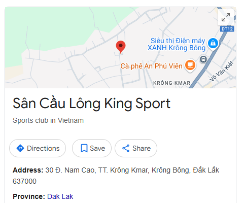 Sân Cầu Lông King Sport