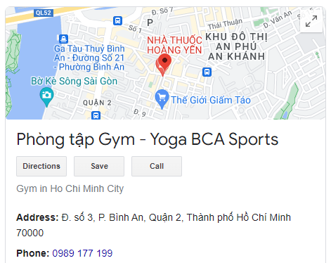 Phòng tập Gym - Yoga BCA Sports