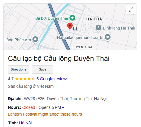 Câu lạc bộ Cầu lông Duyên Thái