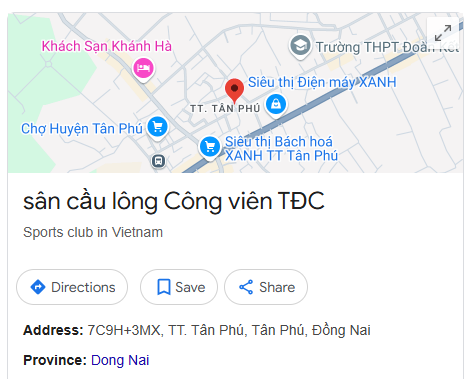 sân cầu lông Công viên TĐC