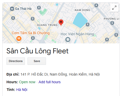 Sân Cầu Lông Fleet