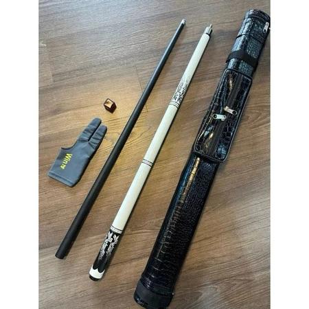 Gậy Bi A, Cơ bida lỗ phủ carbon PREOAI, họa tiết con báo đầu tẩy nhiều lớp, hàng chuẩn -Bida Hưng Yên