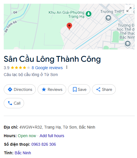 Sân Cầu Lông Thành Công