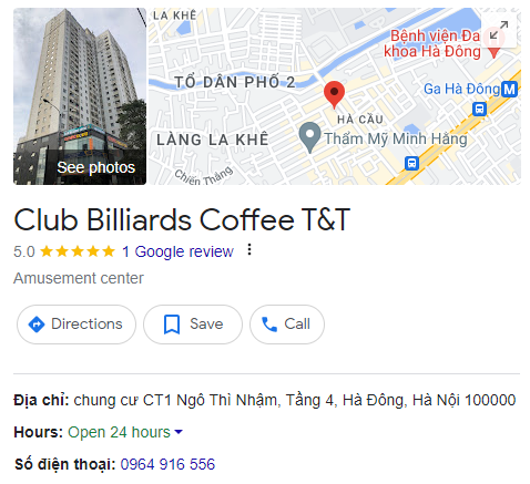 Club Billiards Coffee T&T