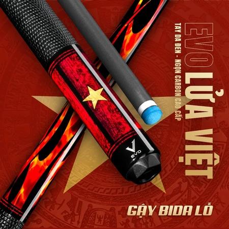 Cơ Bida Lỗ EVO L-ử-a Việt – Ngọn Carbon – Gậy Đánh Bida Cao Cấp – Chính Hãng