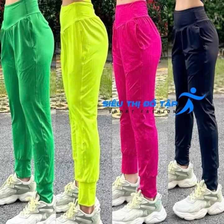 Quần Alibaba Co Giãn 4 Chiều Bo Gấu Chất Thun Lạnh Cho Nữ Tập Thể Thao Gym Yoga Earobic Yoga