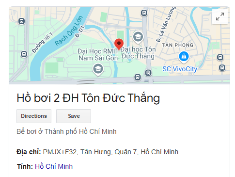 Hồ bơi 2 ĐH Tôn Đức Thắng