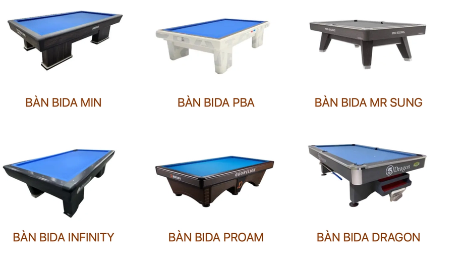 Top 5 bàn bida thịnh hành nhất hiện nay