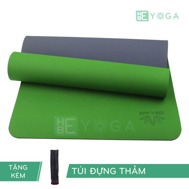 Thảm Tập Yoga Zera Mat TPE 6mm 1 Lớp (màu xanh lá) – Tặng kèm túi