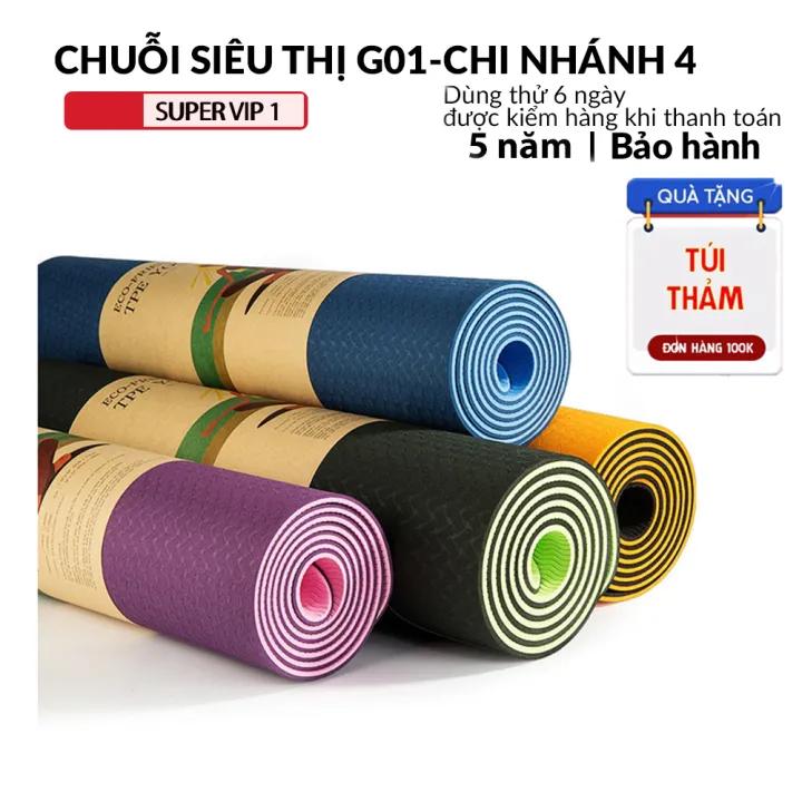 Thảm tập YOGA, Thảm tập thể dục tại nhà cao cấp 6mm siêu êm, chống trượt