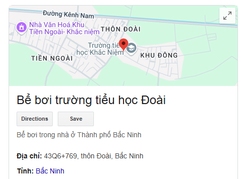 Bể bơi trường tiểu học Đoài