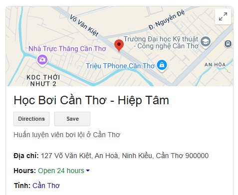 Học Bơi Cần Thơ - Hiệp Tâm