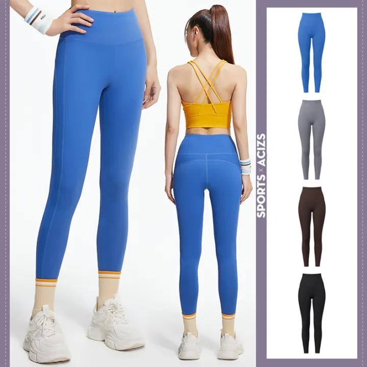 Quần tập yoga sọc ZYT SPROT, cạp cao thoáng khí và ôm vừa vặn để chạy bộ, tập luyện và quần thể thao