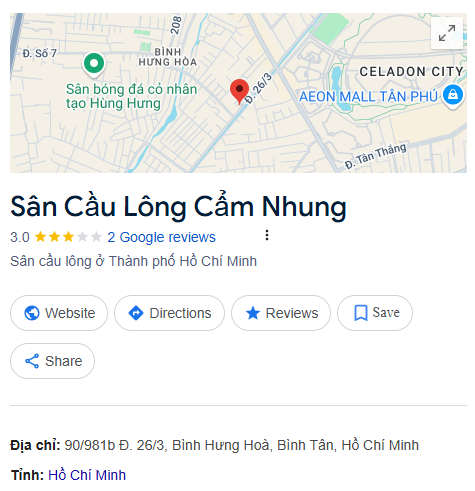 Sân Cầu Lông Cẩm Nhung