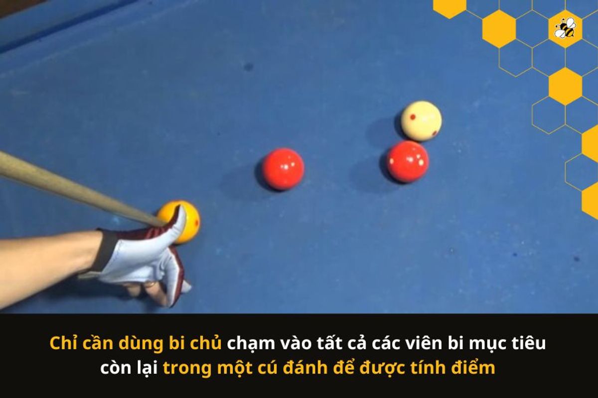 Chỉ cần dùng bi chủ chạm vào tất cả các viên bi mục tiêu