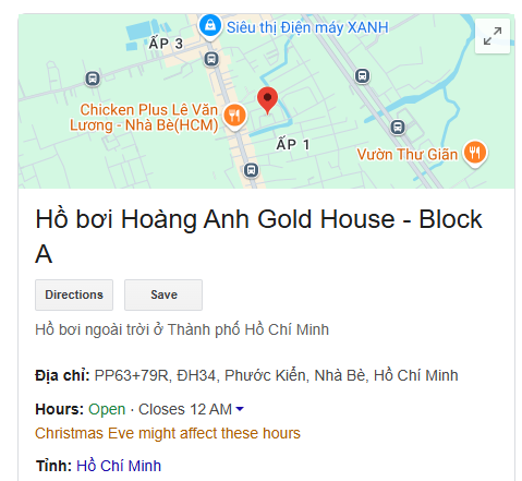 Hồ bơi Hoàng Anh Gold House - Block A