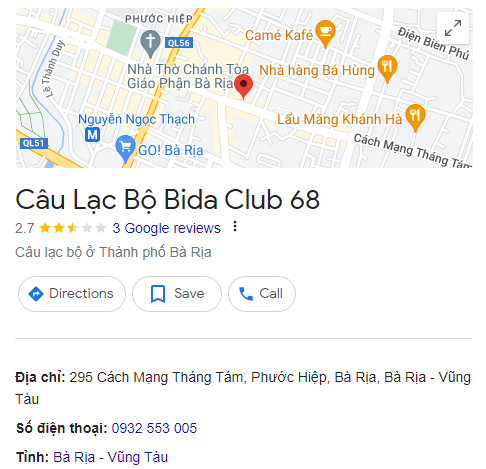 Câu Lạc Bộ Bida Club 68