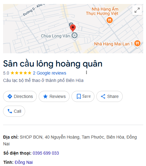 Sân cầu lông hoàng quân