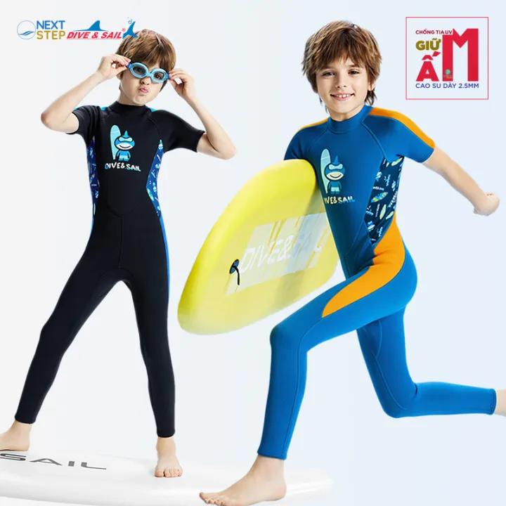 Đồ bơi giữ nhiệt bé trai Dive and Sail size 12kg - 30kg | Bộ bơi bé trai chống lạnh, ngăn tia UV