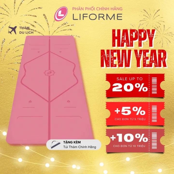 Thảm tập yoga du lịch Liforme Classic 2mm - Pink