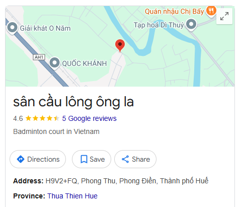 sân cầu lông ông la