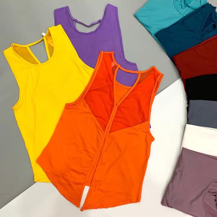 Áo Tanktop Tập Gym Yoga Nữ Phối Lưới Xẻ Tà Lưng Y