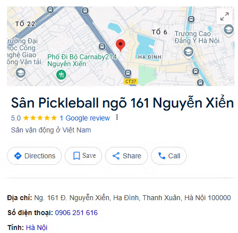 Sân Pickleball ngõ 161 Nguyễn Xiển