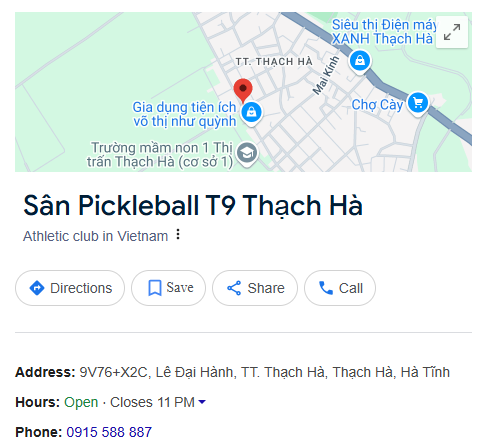 Sân Pickleball T9 Thạch Hà