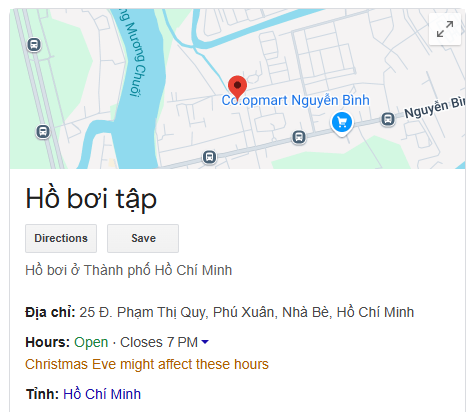 Hồ bơi tập