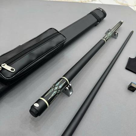 Gậy Cơ Bida Lỗ Ngọn Phủ Carbon Ren Uniloc Cao Cấp - Đầu Cơ 13mm, Cán Gậy Mộc