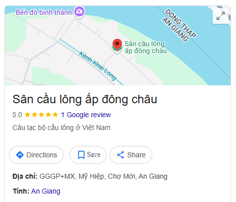 Sân cầu lông ấp đông châu