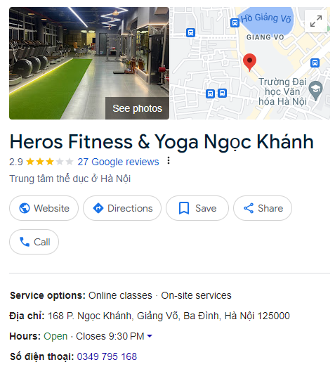 Heros Fitness & Yoga Ngọc Khánh